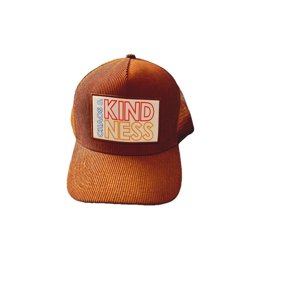 Chaos & Kindness Trucker Hat Burnt Orange Adjustable Mesh Back Men's One Size